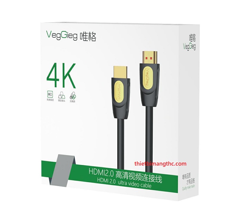 Cáp HDMI 2.0 4K sợi đồng 1.5M VEGGIEG V-H203